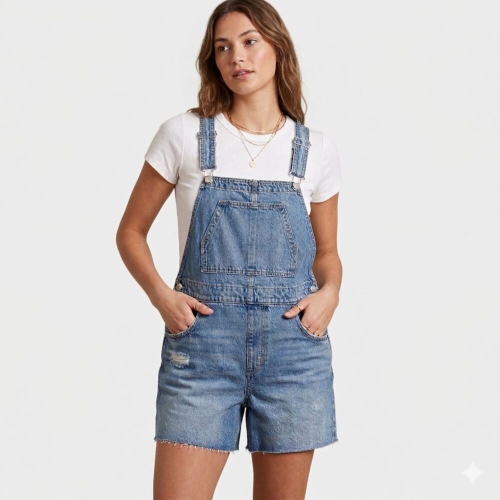 NWT Universal Thread High-Rise Denim Shortalls | Medium Wash | Size 17